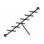A simple line drawing of a Yagi antenna with a main rod, several perpendicular elements, and a support leg. It symbolizes the RAS — regulating arousal and attention. It reflects receptivity, like an antenna.