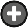 A black circle with a white plus sign in the center, on a gray background, representing a positive belief consolidated through repetition.