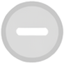 A light gray circle with a white horizontal line in the center, resembling a minus sign, to represent a weakening belief.